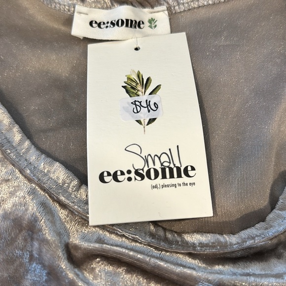 ee:some crinkled velvet pewter color flowy dress - Picture 5 of 7